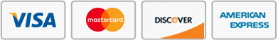 Visa Mastercard Discover and American Express payment methods